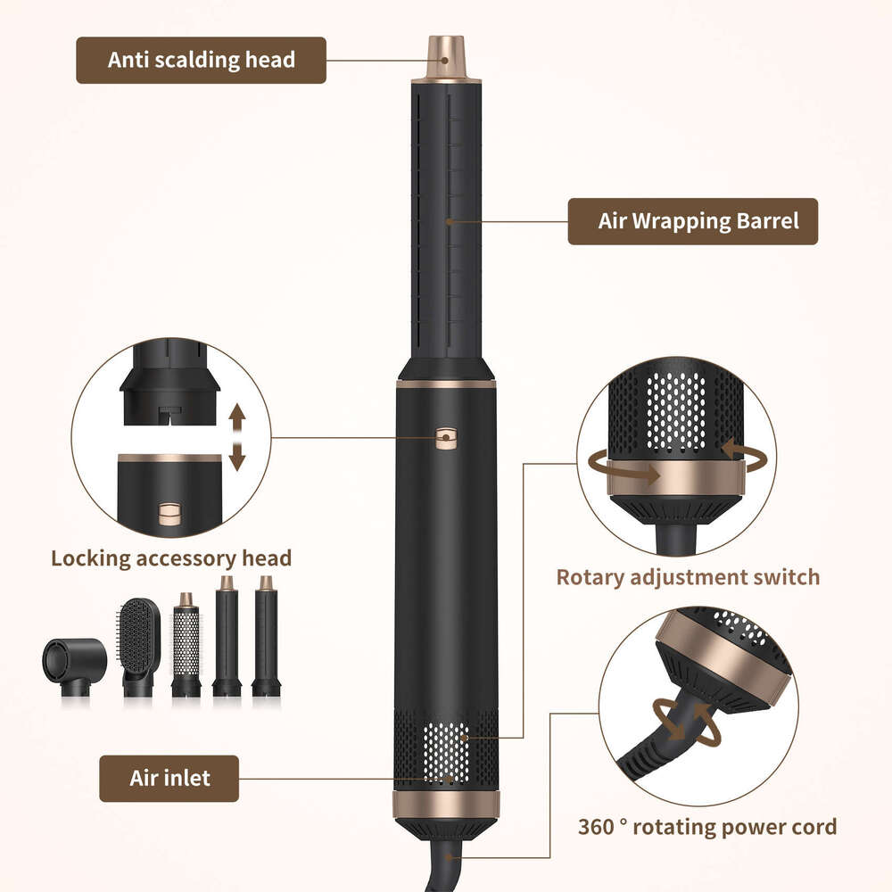 Famous Brand Designer Power Low Speed Brush Hot Air Comb Curling Iron Straightener Home Outgoing Portable High Efficiency Hair Style