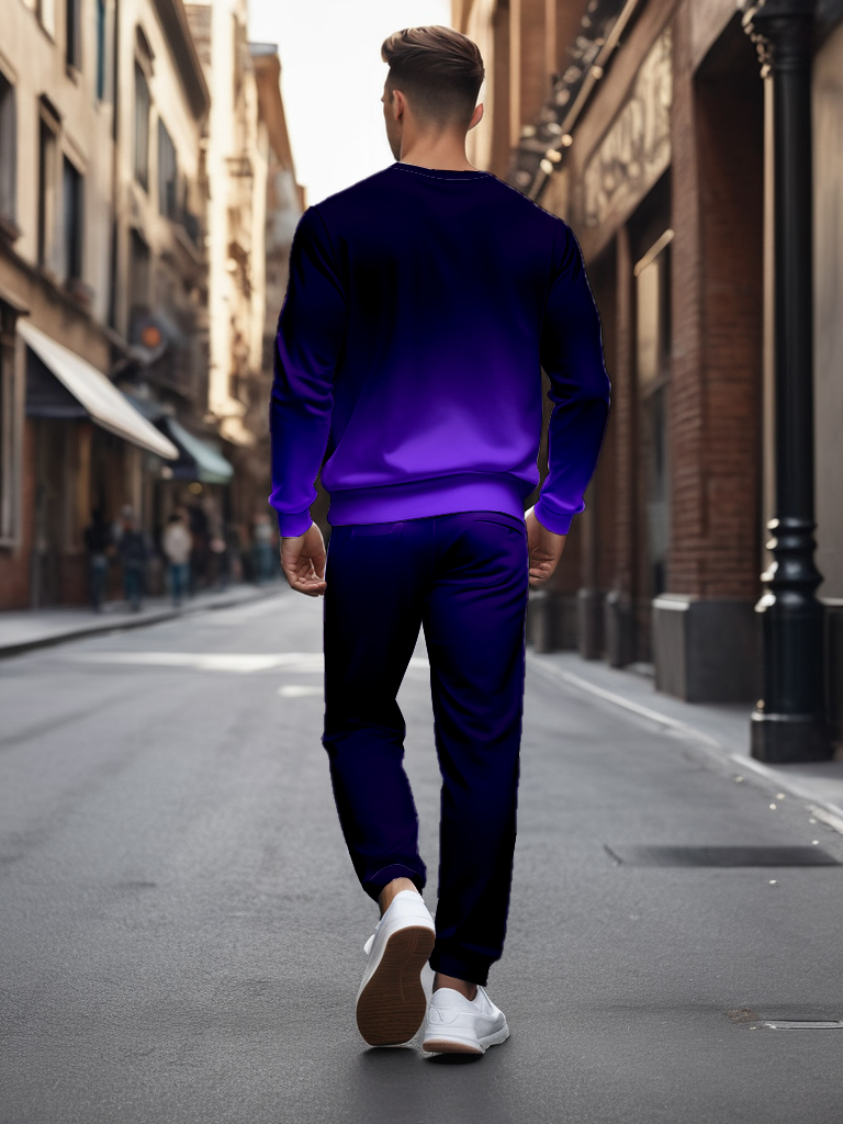 Men's Ankle-Length Knitted Cotton Blend Long Sleeve Sweatshirt Brown round Neck Casual T-Shirt Comfortable Outdoor Wear - YLWY00141