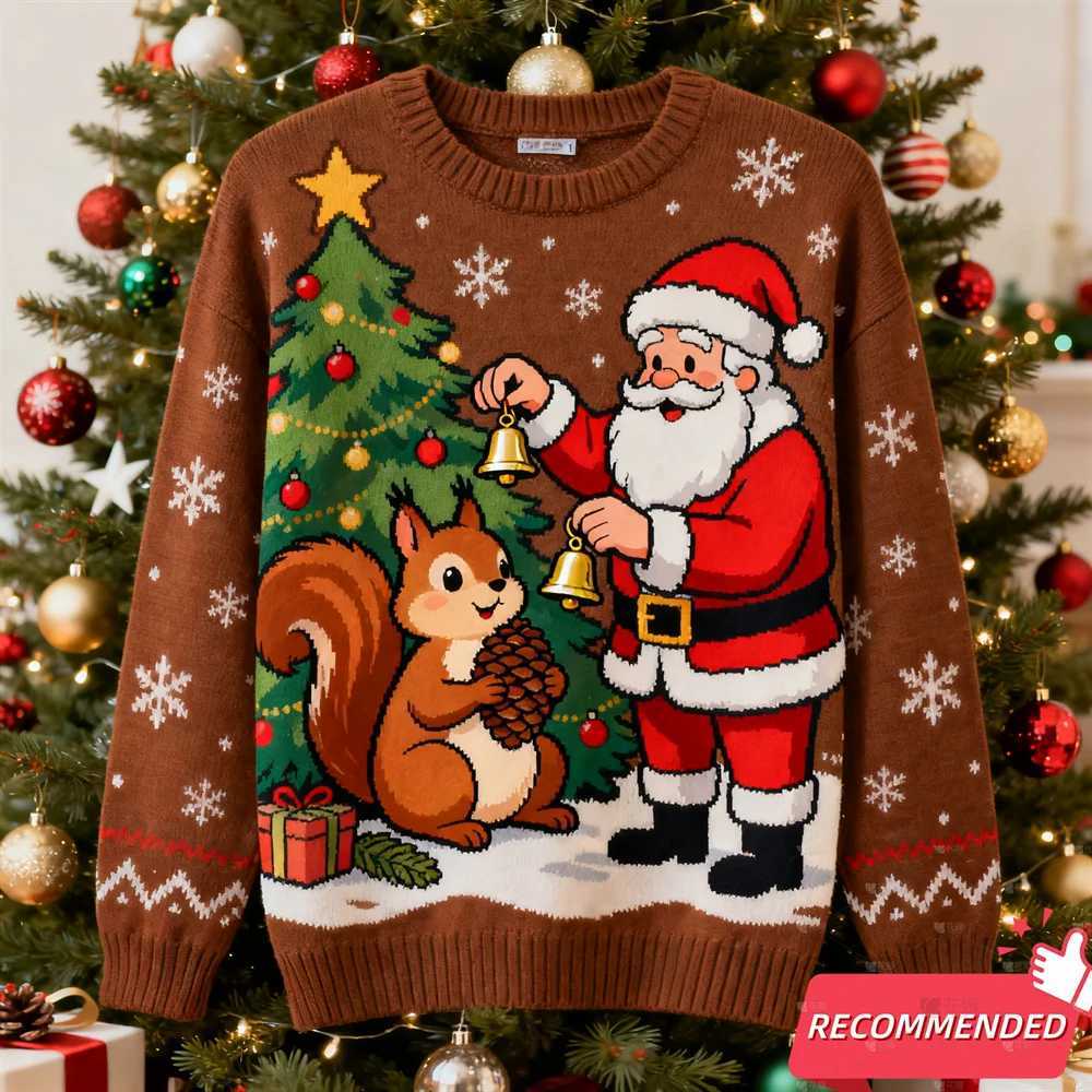2025 New Santa Claus Ugly Christmas Sweater For Men Funny Animal Elk Bear Graphic Sweatshirts Xmas Holiday Pullovers Sweater TopXJ251022