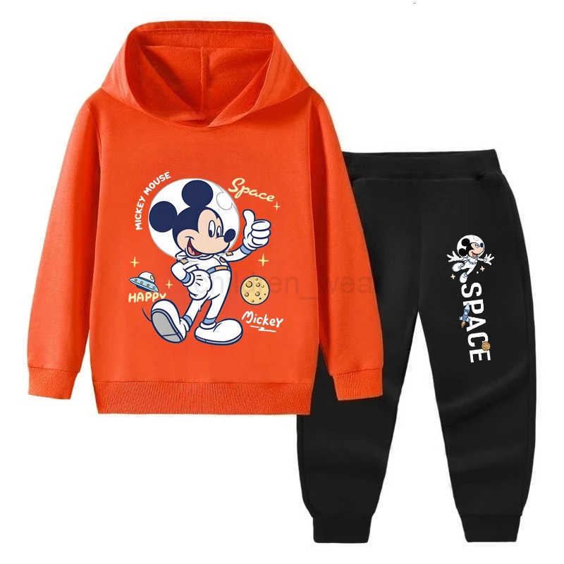 Disney SpringAutumn Hoodied Pullover Long Pant Two Piece Suit for Child Clothing Suits Boys Sweatpant Sets Kids Tracksuit H251022