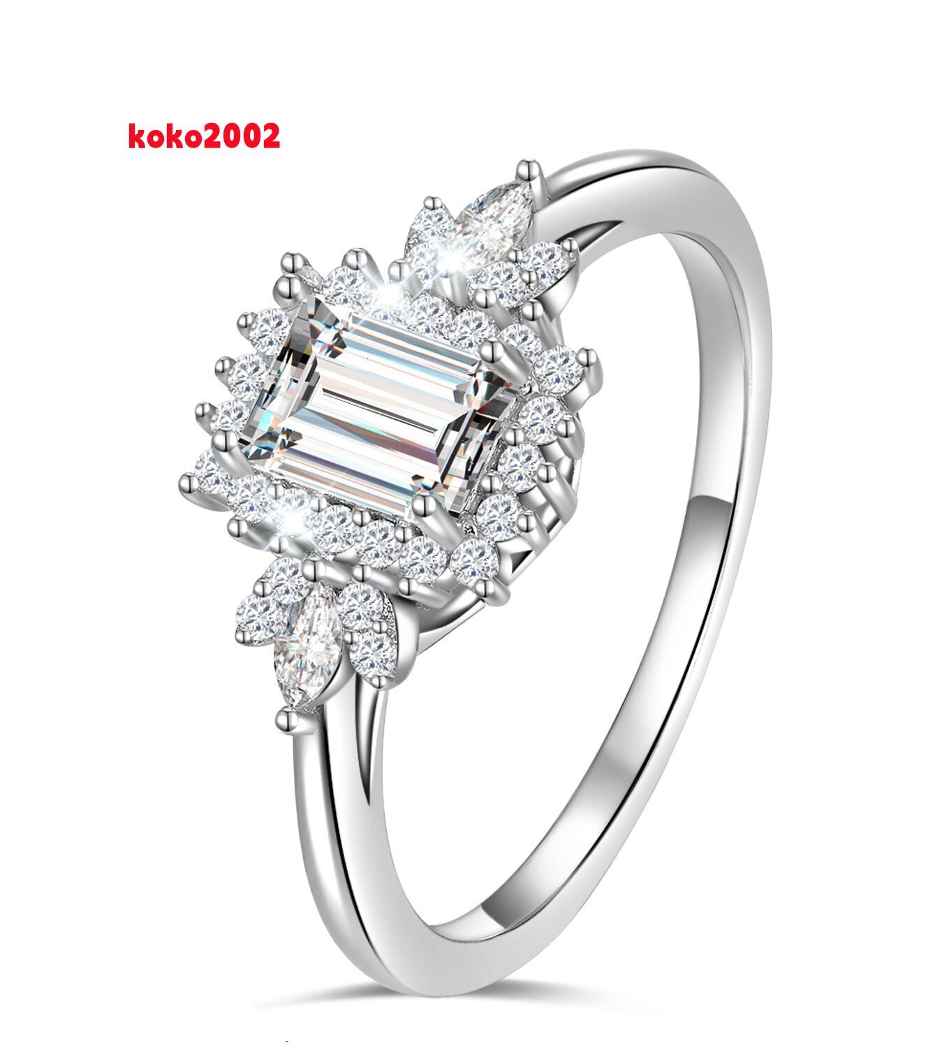 Aivenchy Luxury Lab Grown Diamond Ladies Finger Ring Fine Jewelry 925 Sterling Silver Women Moissanite Ring