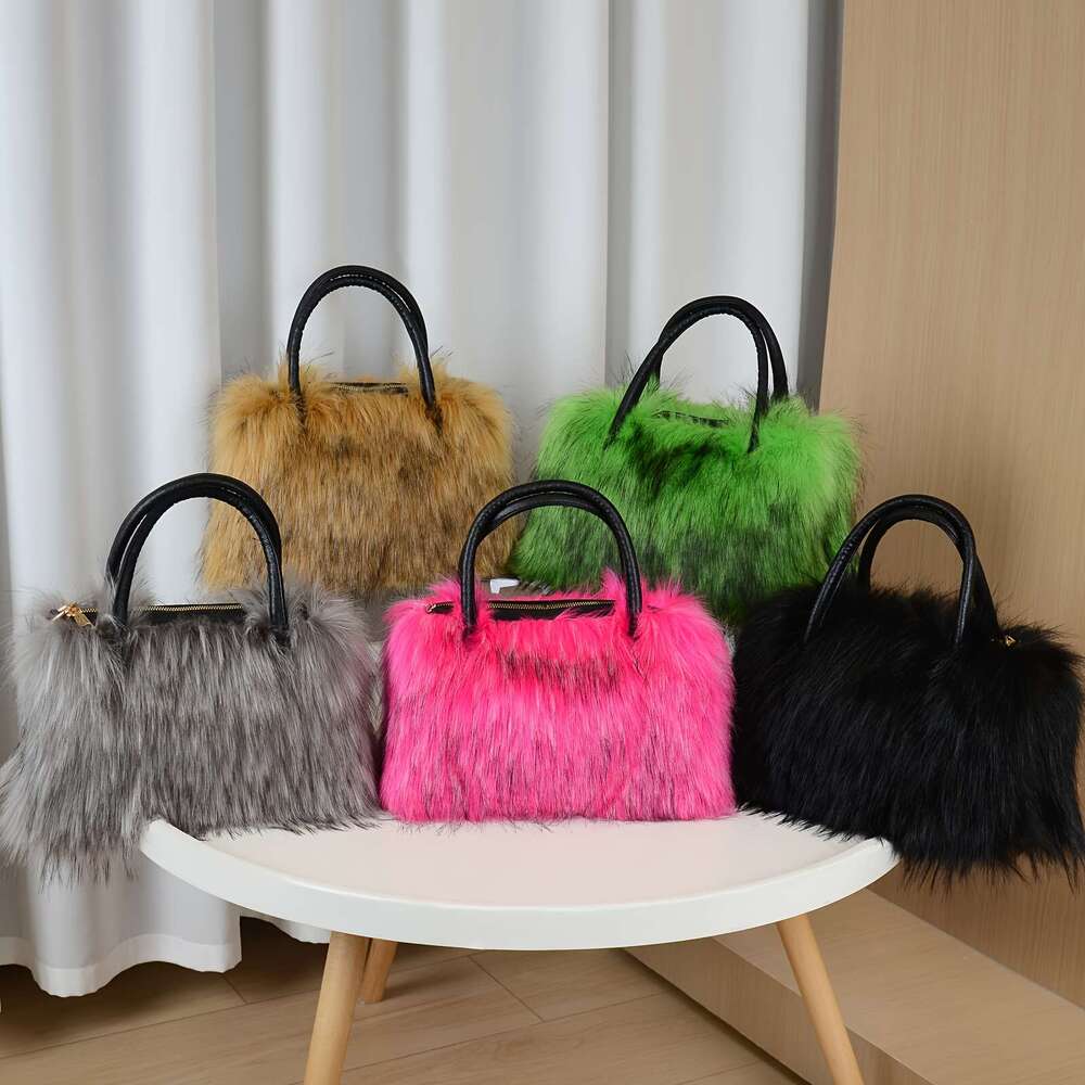 Women's Faux Mink Fur Plush Handbags, Available In Five Colors Ideal Gifts For Girlfriends Mothers High-End Fashionable Tote Crossbody Bags, And 