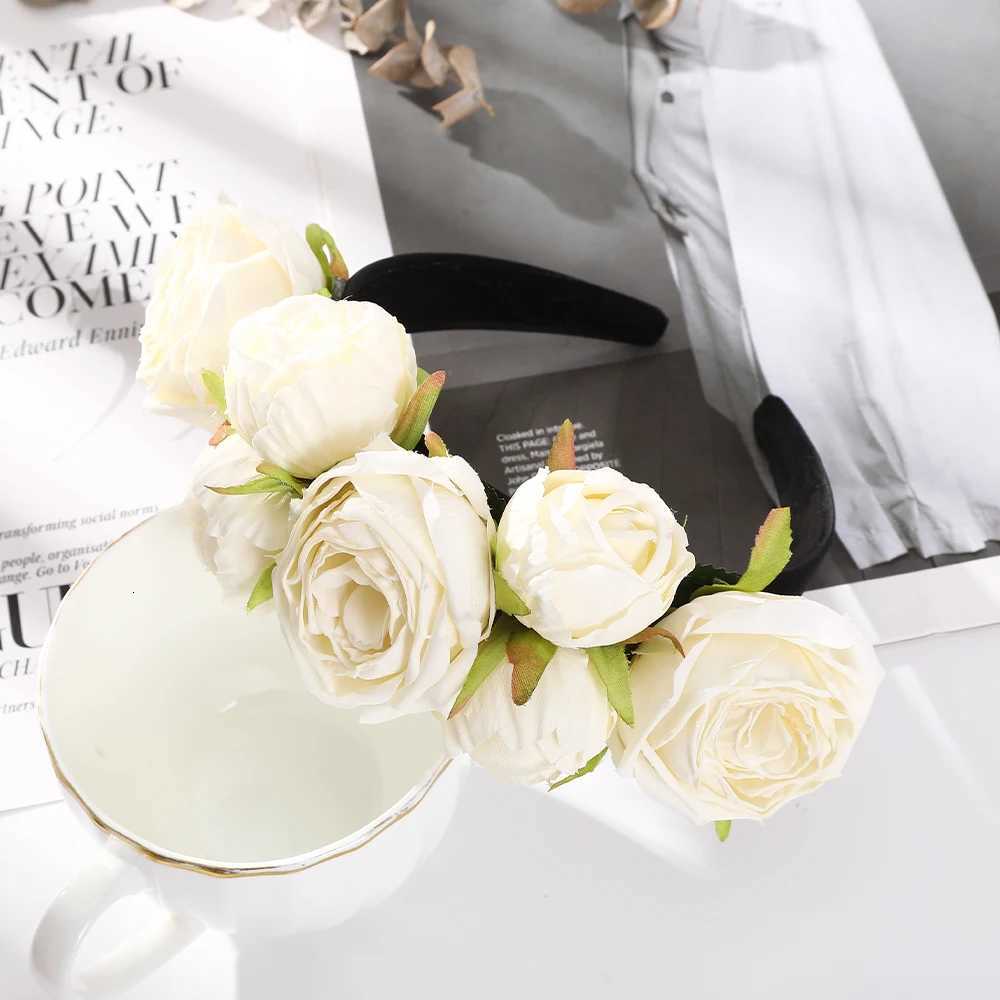 Haimeikang Simulation Rose Headband For Women Romantic Red Bezel Hair Hoop Hair Bands Girls Wedding Hairband Hair Accessories V251022