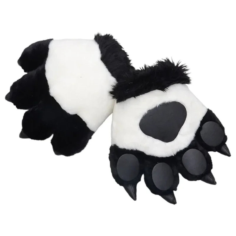 TigerPanda Paw Plush Gloves Striped Fluffy Animal Stuffed Toys Padded Hand Warmer Halloween Cosplay Costume Mitten 251021