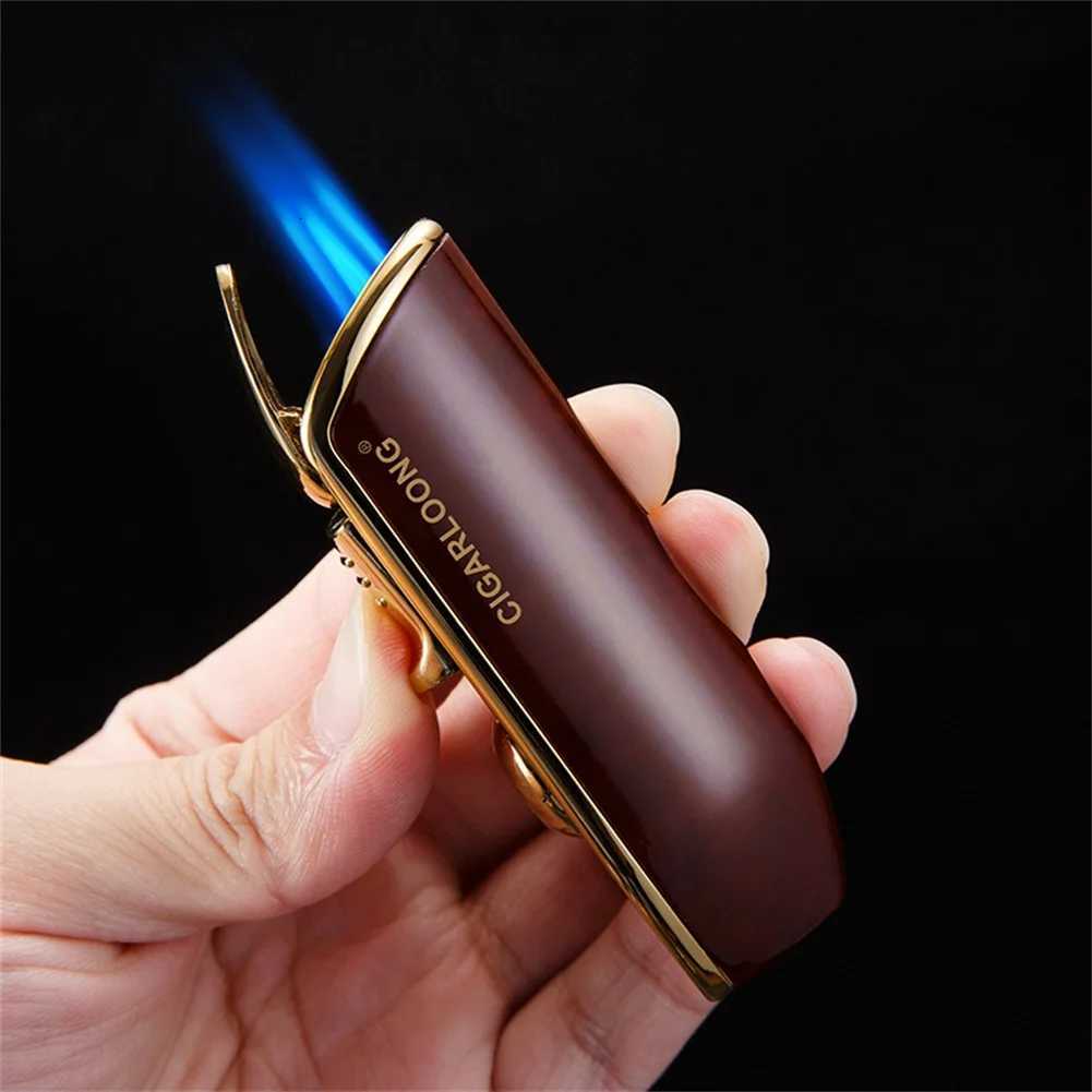 Unique Design Cigars Torch Lighter for Men Windproof Adjustables Butane Lighter for Candle Dad Present C251022