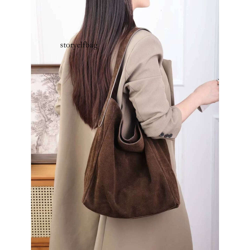 Soft Suede Cow Leather Women's Shoulder Crossbody Bags Designer Brand Ladies High Quality Large Tote Bag Autumn Winter