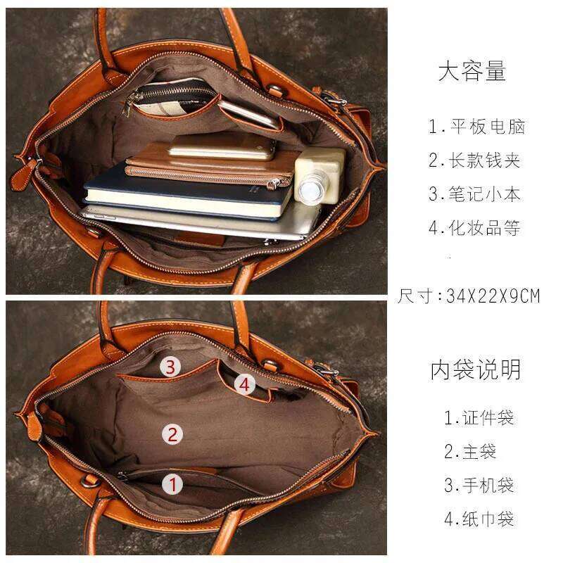 Women Genuine Leather Handbags Ladies Fashion Shell Business Shoulder Bags Designer Bolsa Feminina Top-Handle Purse Tote Suotong1022