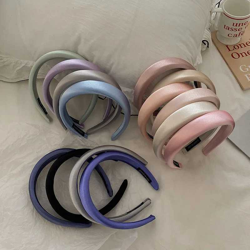 Shiny Satin Fabric Headband Wide Cross Hairbands Daily Headwear Sweet Simple Headbands Women Hair Accessories V251022