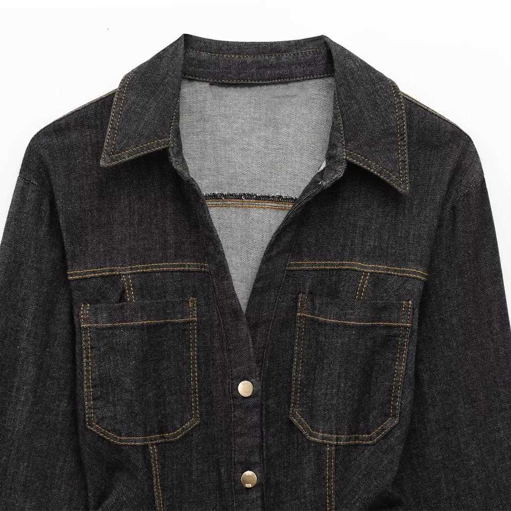 Women Slimfit Denim Jacket Jeans Set Lapel Single Breasted Pocket Coat Highwaist Button Zip Trousers Spring Fall New SuitT251022