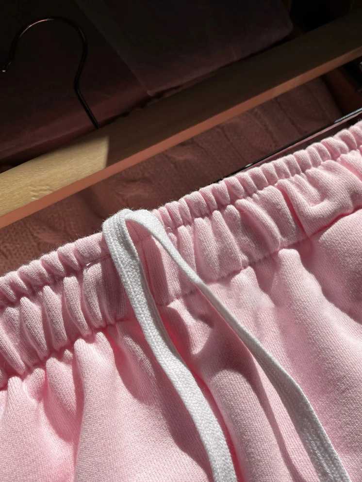 Pink Sweet Drawstring Straight Sweatpants Women Autumn Elastic Waist Cotton Trousers Casual Streetwear Sport Loose Long Pant Y2kT251022