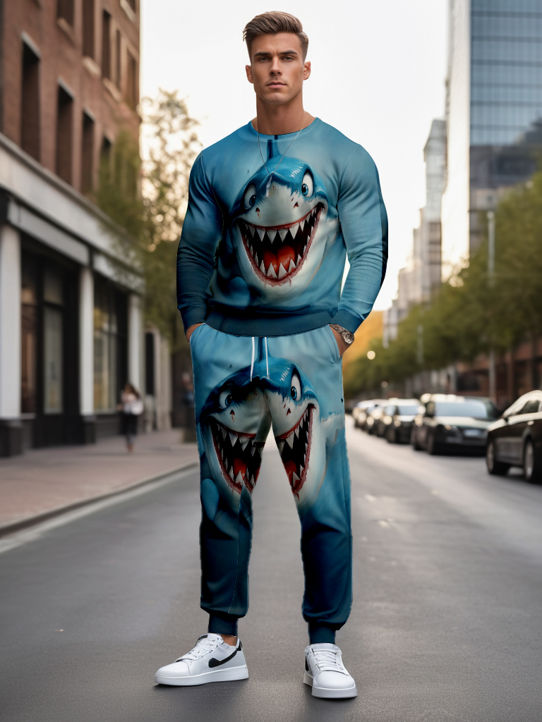 Men's Brown Knitted Cotton Blend Long Sleeve round Neck Sweatshirt Ankle-Length Casual T-Shirt Comfortable Outdoor Wear - YLWY00172