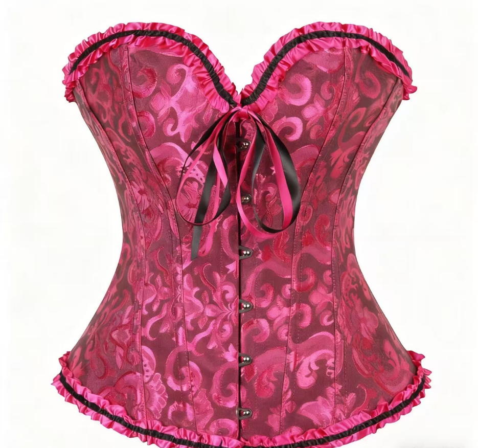 Women wearing tight-fitting tops, corsets, shaping undergarments, and lace waists pushed onto tight-fitting tops