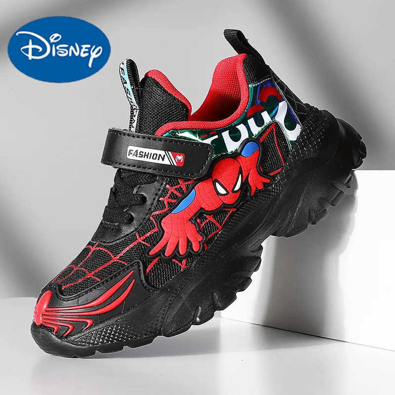 Disney Kids Sneakers Boys Tennis Shoes Comfortable Mesh Shoes Lightweight Outdoor Childrens Sports Walking Black Blue Shoes H251022