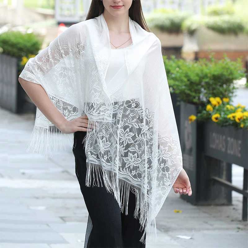 2024 Lace Tassel Shawl Fashion Hair Head Wrap Scarf Women Elegant Breathable Outdoor Lady Wedding Accessories Photo J251118