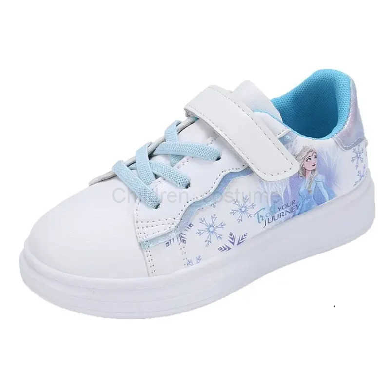 Disney Kids Girls Shoes 2024 New Children Sneakers Girls Elsa Frozen Princess Casual Sport Shoes Student Shoes Teen Shoes H251022