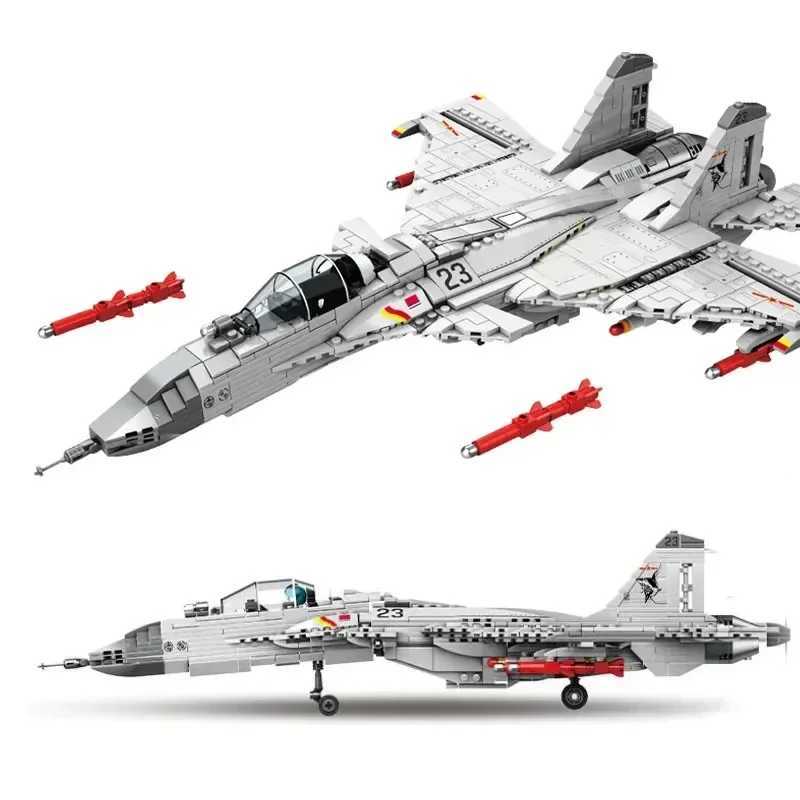 1186pcs Military Chinese J15 Carrier Fighter Aircraft Flying Shark Model Building Blocks Plane Bricks for Children Boy Toy Gift J251022