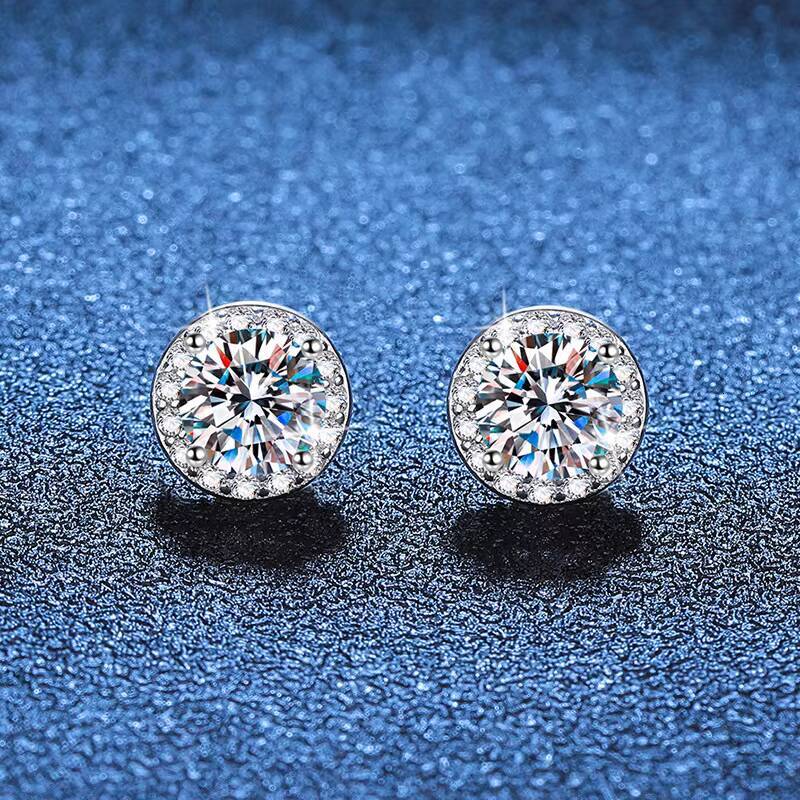 moissanite earrings S925 Sterling Silver Moissanite Diamond EarFree Magnetic Cure Earrings