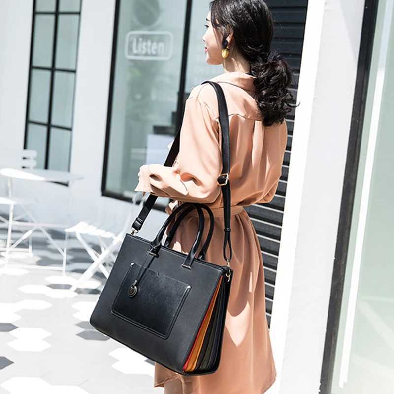 OYIXINGER Women Briefcase Bag 2025 New Fashion Shoulder Bag Ladies Leather Laptop Bag For 14 Macbook Large Capacity Bag Female W251022