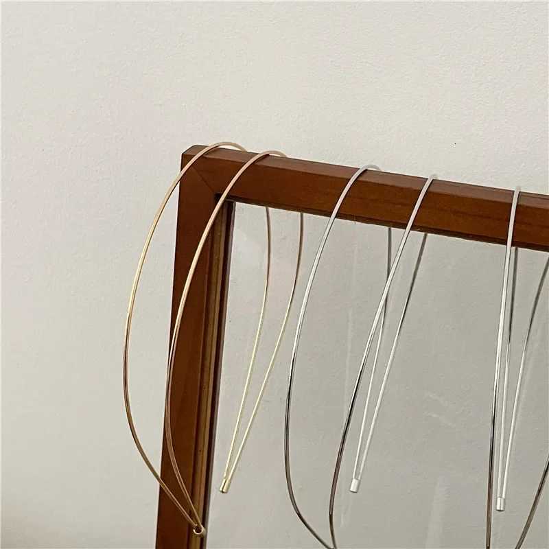 New Thin Gold Color Headbands Women Multilayer Alloy Hair Hoop Double Root Metal Hair Bands Hair Accessories Smooth Head Hoop V251022