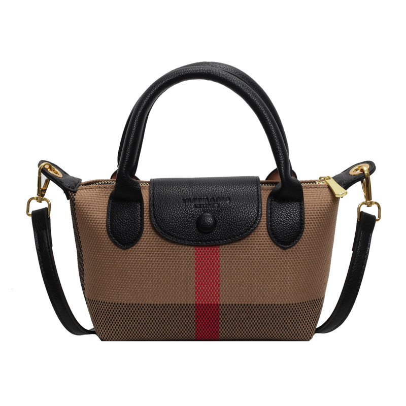 Designer bag free shipping 2025 new fashionable mini leisure Hobos bag retro check plaid tartan trendy cross body Bag white pink black brown