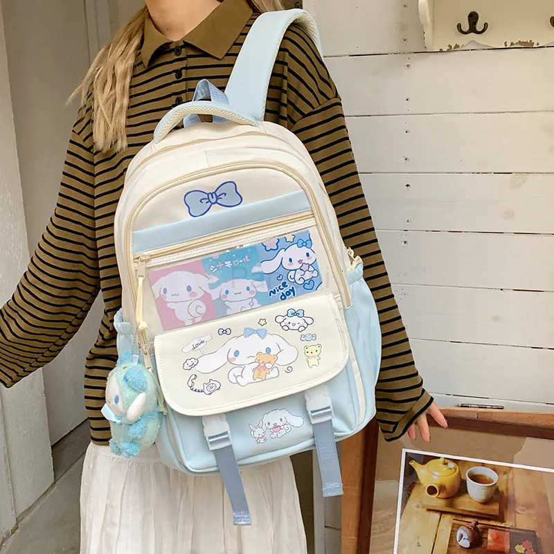 Sanrio Cute Backpack Large Capacity School Bag for Middle High School Students Cartoon Laptop Travel Kuromi Hello Kitty L251022