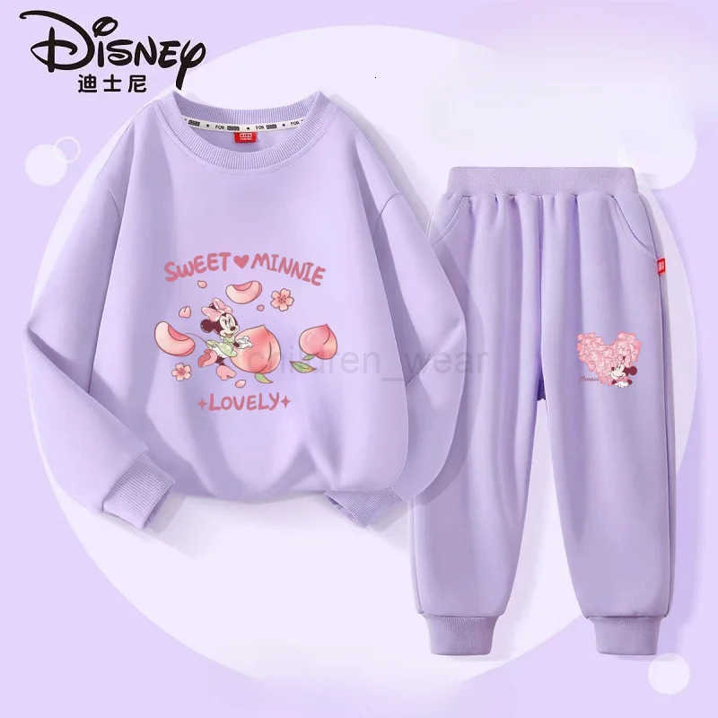 Disney Autumn Baby Girls Boys Clothes Set Children Minnie Printing Sweatshirt Top and Pants Bottom 2Pieces Suit Cotton Tracksuit H2510221