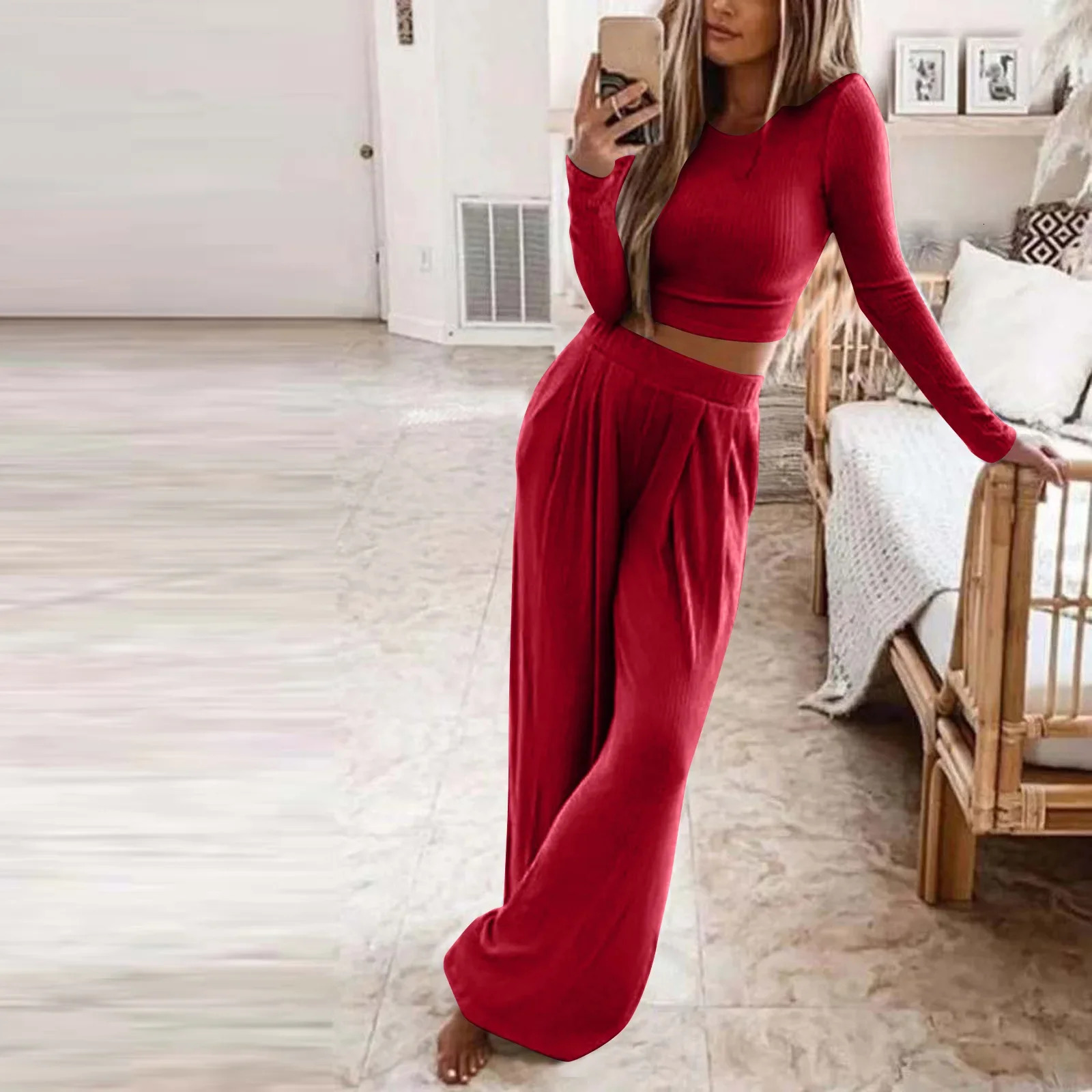 Autumn Winter Sleepwear Pajamas for Women Long Sleeve Top Long Pants Casual Tracksuit Pijama Womens Home Clothes Pajama Sets 251022