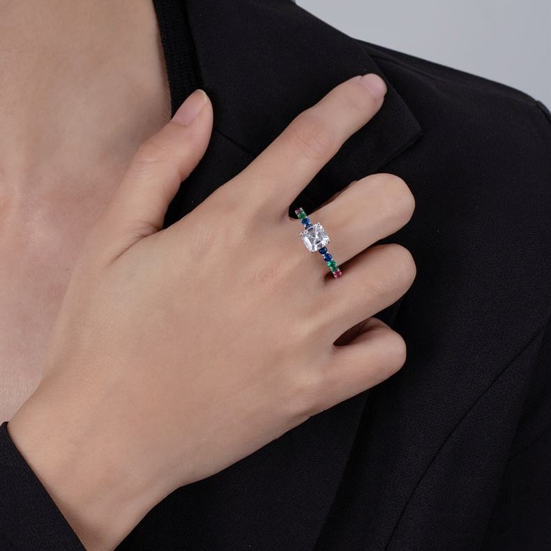 MT 1 CT princess square cut 5.5*5.5mm moissanite diamond ring for women men 925 sterling silver colored Cuba zircon ring engagement Jewelry Party gift