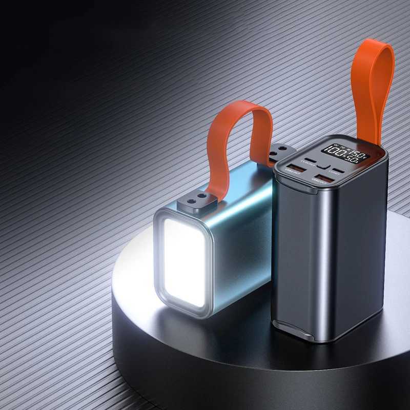30000mAh Power Bank 100W Fast Battery Charger for Laptop Powerbank for iPhone Mobile Phone Chargers with Light Lanyard J251114