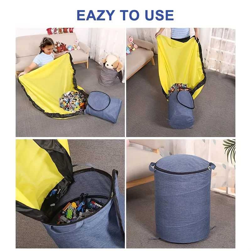 Toy Storage Building Blocks Lego Childrens Doll Storage Bag Large Detachable Quick Storage Game Mat Storage Bucket W251114