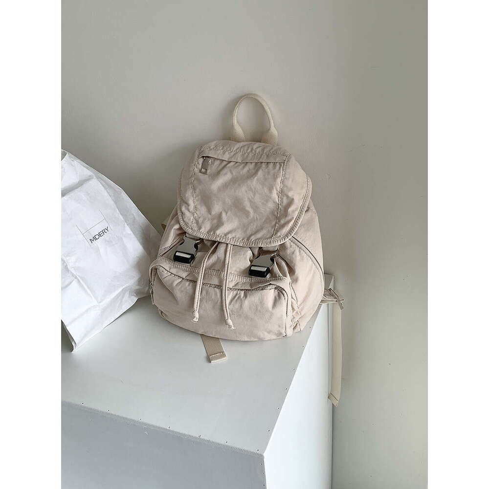 New Nylon Women, High-End Niche Design With Snap Closure, Commuter School Bag, Casual Small Backpack For College Students B5