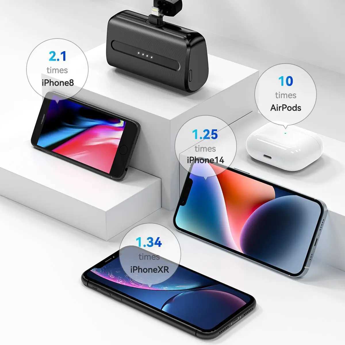 Mini Power Bank Portable 6000mAh Fast Charge With TypeCLightning Plug Compact Emergency Battery Pack for IPhoneAndroid Phone J251114