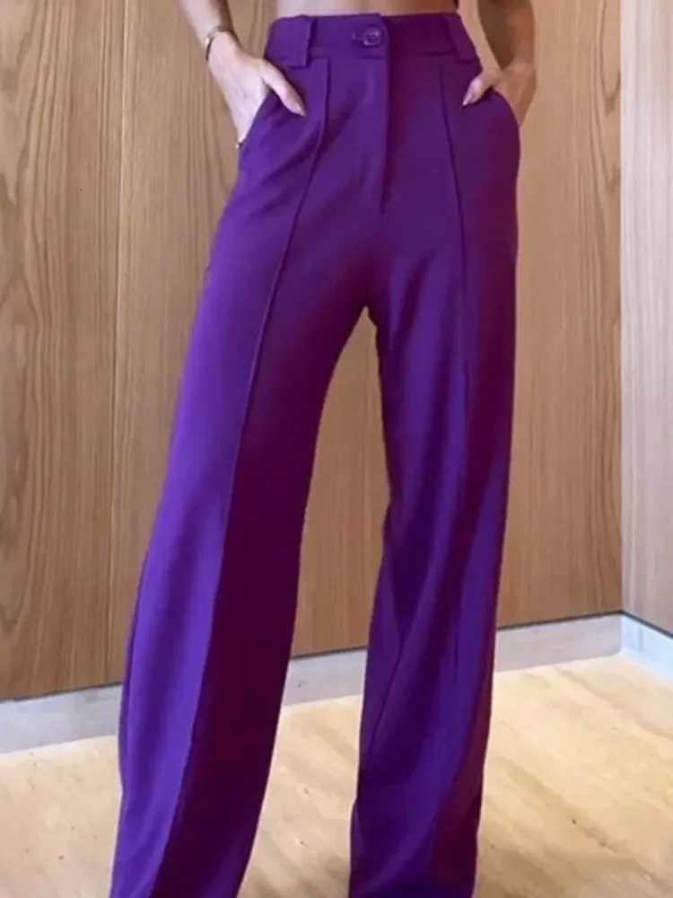 Fashion Solid Color Pants Sets Women O Neck Cropped Top High Waist Straight Trousers Two Piece Set Summer New Female StreetwearT251022