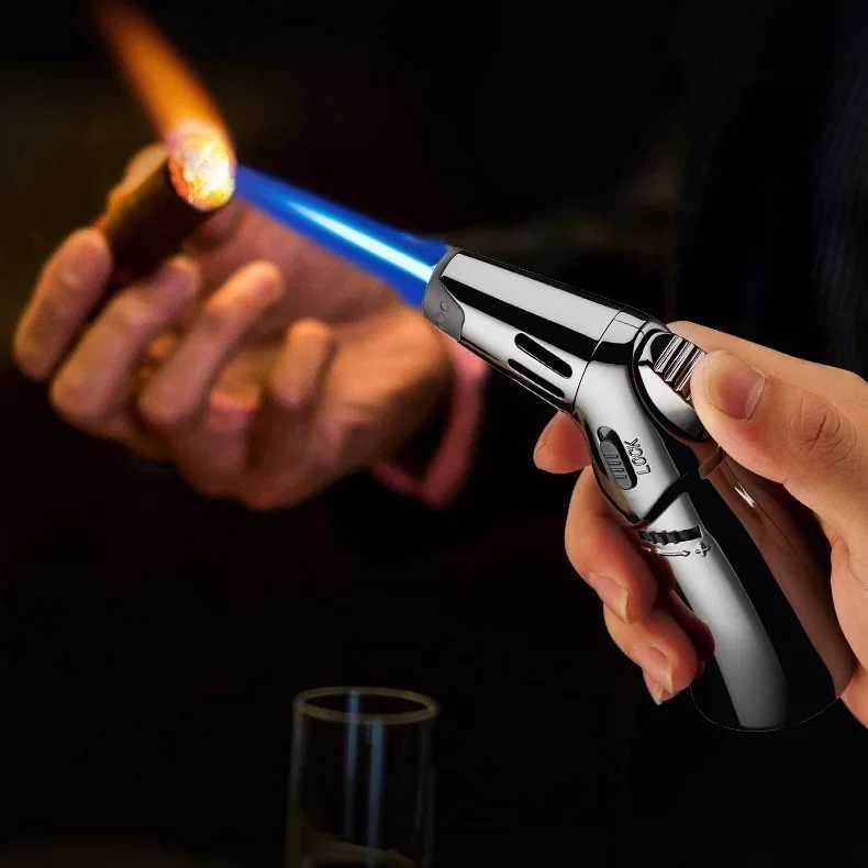 flame inflatable lighter outdoor barbecue kitchen baking high temperature torch tool metal straightin lighterNO GAS C251022