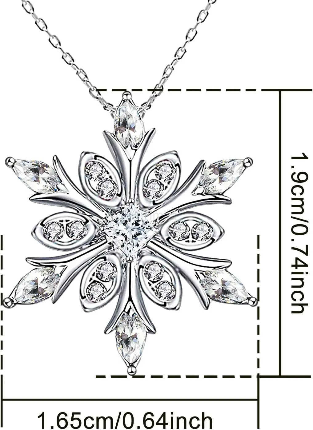 Womens Silver Plated Blue Crystals Snowflake Pendant Fashion Necklace Collarbone Chain For Christmas For Winter Jewelry U251022