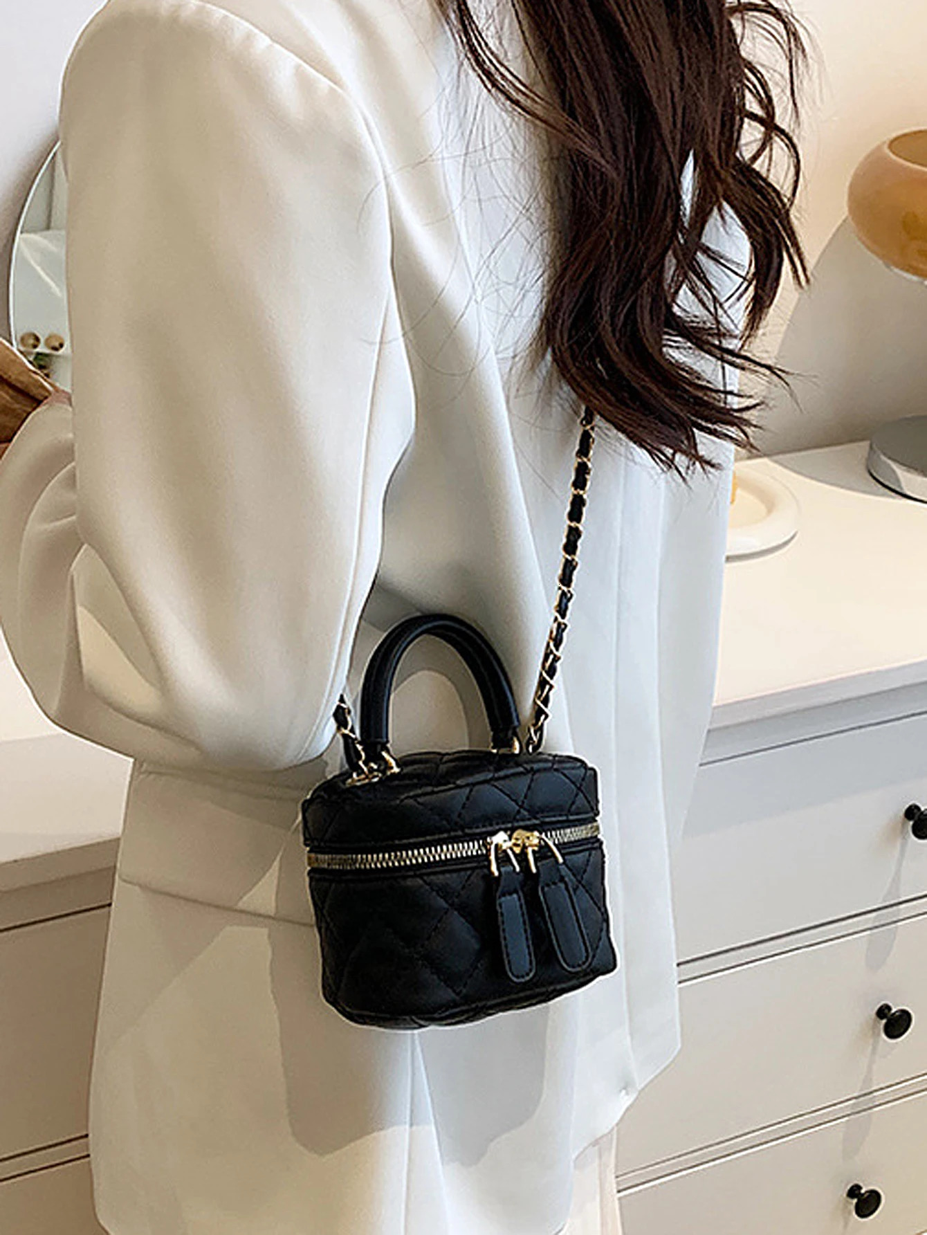 Mini Quilted Chain Diamond Checkered Womens Crossbody Bag Fashion Handbag High Quality PU Small 251018