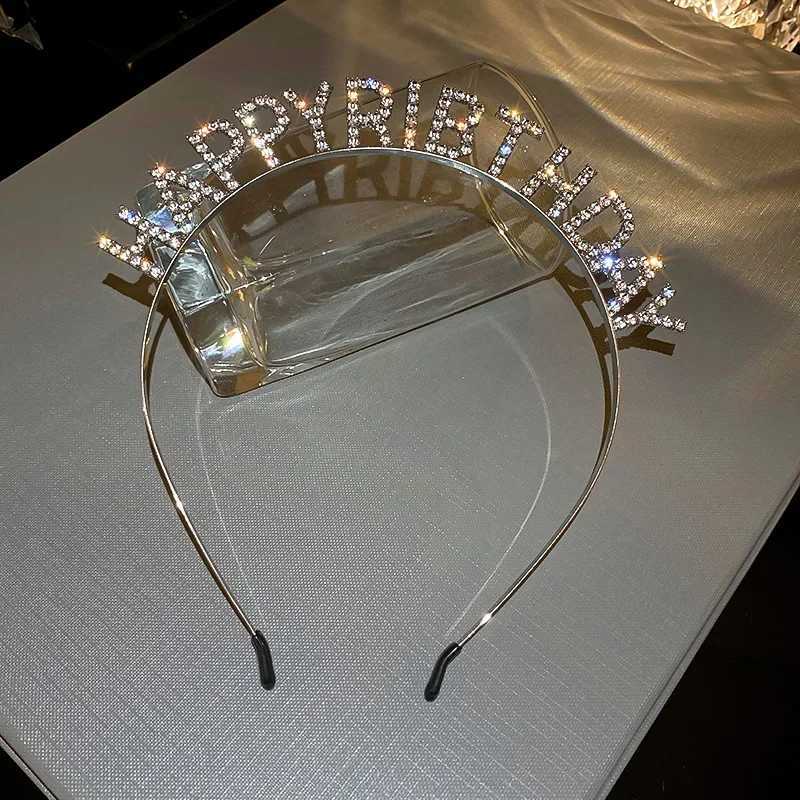Shiny Rhinestone English Letters Happy Birthday Headband for Women Zinc Alloy Material Party Jewelry Popular Hair Accessory V251022