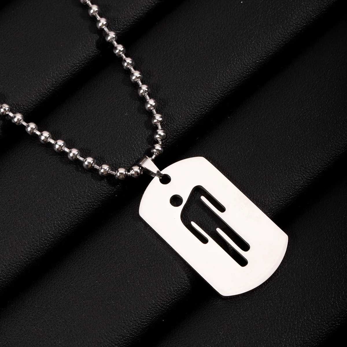 Billie Skew Head Tag Stainless Steel Pendant Necklaces Fashion Hip Hop for Men Women Hang Tag Metal Crafts Jewelry Gift V251022