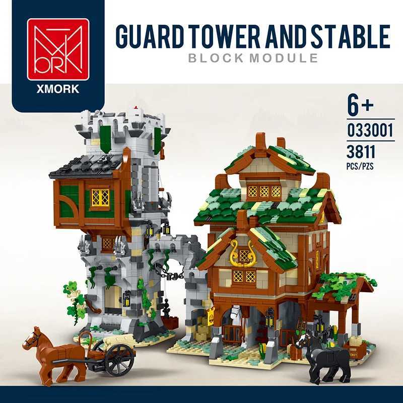 MOC83831 Middle Ages Guard Tower Building Blocks Bricks Model Streetview Modular City Architecture Sets Kids Toys Boys Gifts J251022