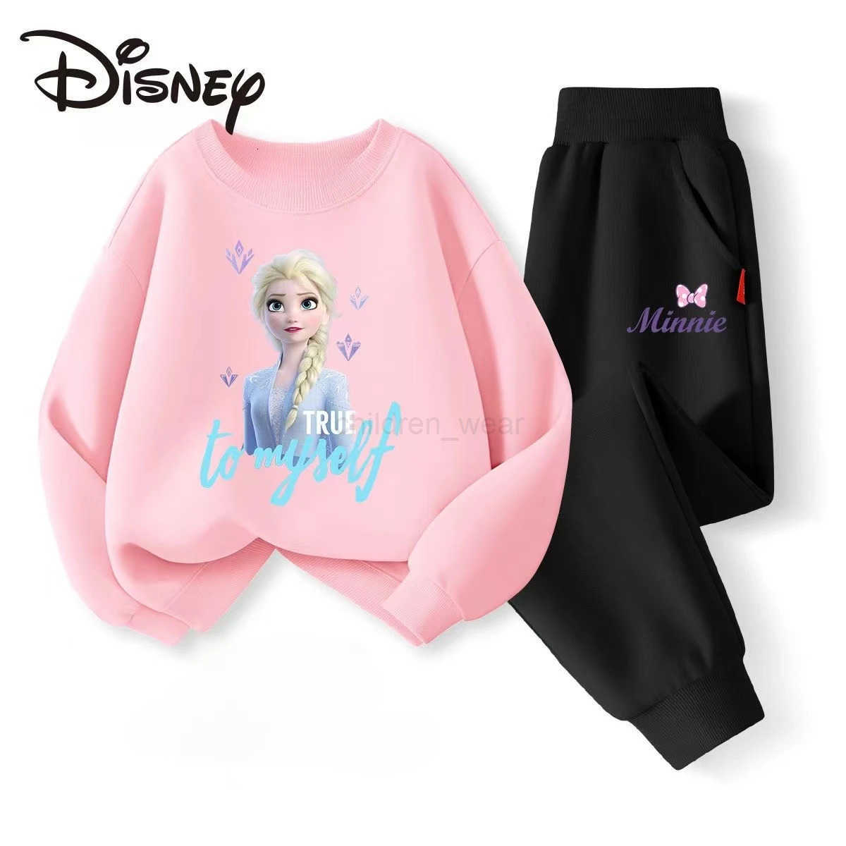 Disney Autumn Baby Girls Clothes Set Kid Printed Sweatshirts Pullover Top And Pant 2 Pieces Suit Children Long Sleeve Tracksuits H251022