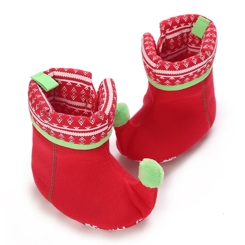 Infant born Booties Santa Foot Socks Baby Christmas Boots Lovely Snowflake n Winter Warm Slippers AntiSlip Shoes 251022