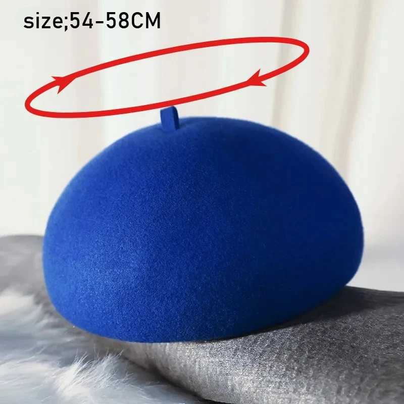 Autumn Winter Hard Top Berets 100 Wool British Style Vintage Pillbox Hat Threedimensional Painter Mushroom Womens Kepi Cap J251022