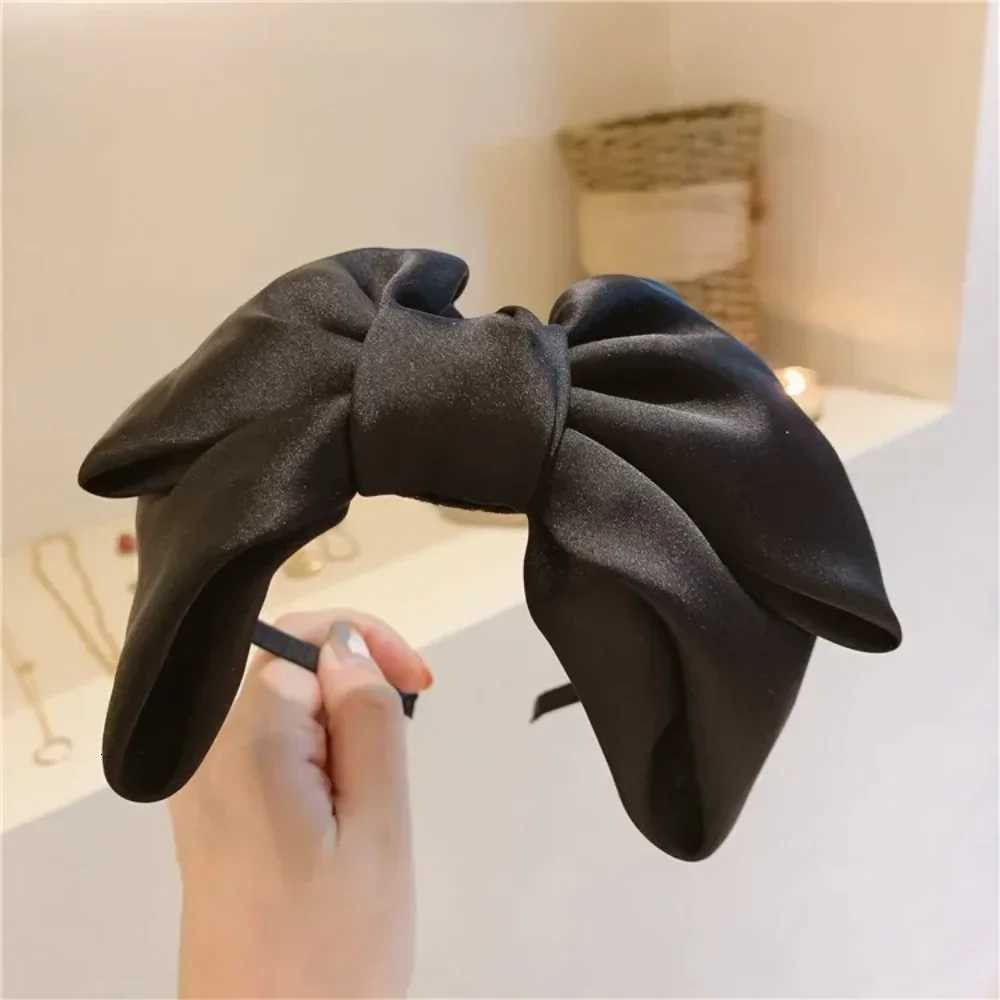 Vintage Black Big Bow Headband Beautiful Womens Wide Hairband Accessory Girls Fashionable Hair Hoop Bezels for Stylish Hairdo V251022