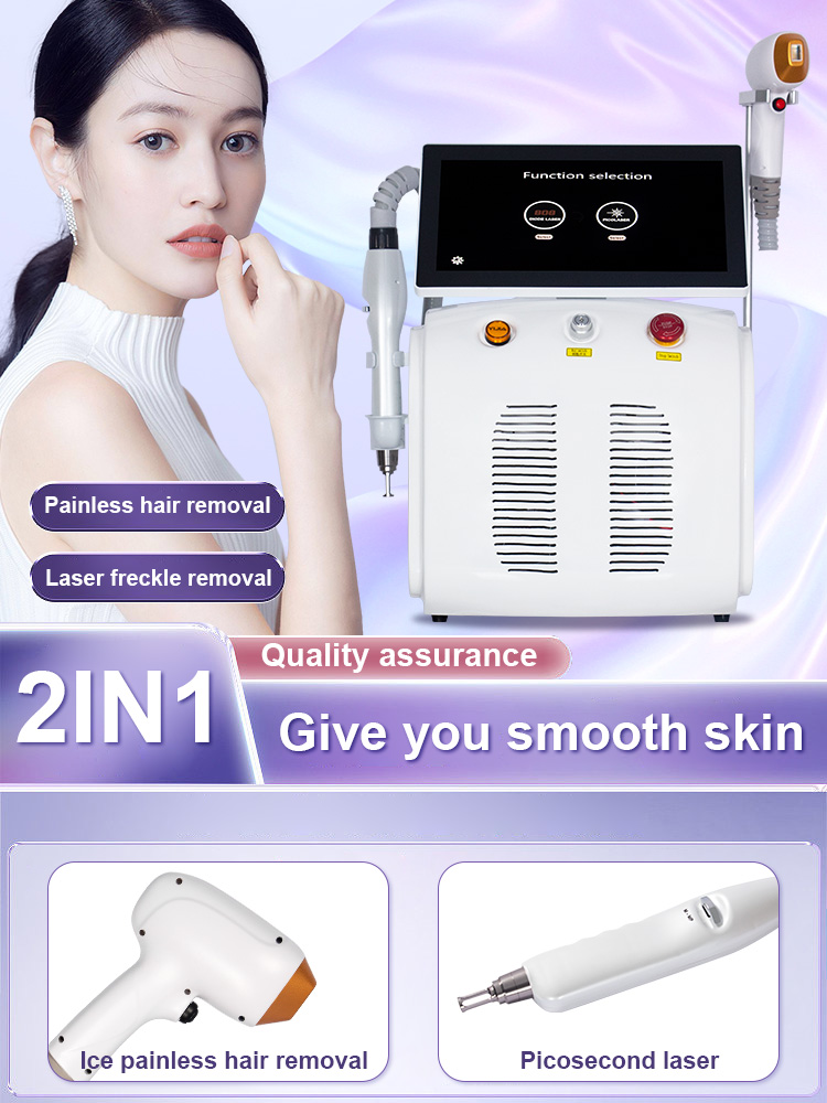 2 In 1 Picosecond Yag Laser Machine Pico Laser Tattoo Removal Ice Titanium Diode Laser 808nm Hair Removal Hot Selling