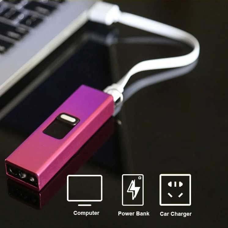 USB Rechargeable Portable Metal Lighters Pulse Single Arc Lighter Flameless Plasma Creative Mens Selected Selfdefense Tool C251022