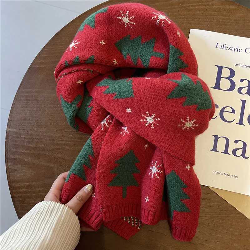 fashionable Christmas Tree scarf warm shawl Christmas scarf student couple Christmas gift 2026 Winter Warm Neck Protection Scarf J251022