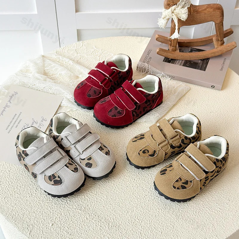 Children Outdoor Casual Sports Shoes Autumn Comfort Anti Slip Boys Girl Fashion Leopard Print Flat Toddler Sneakers 251022