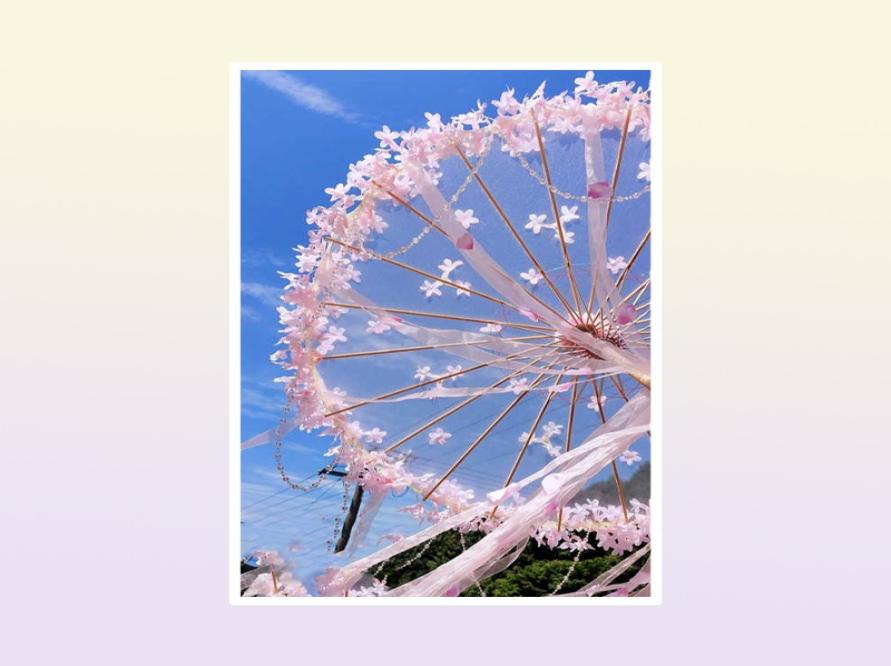 Umbrellas Mu ranju original antique Hanfu flower umbrella versatile cos super fairy Lolit yarn umbrella bead chain streamer aesthe2239504