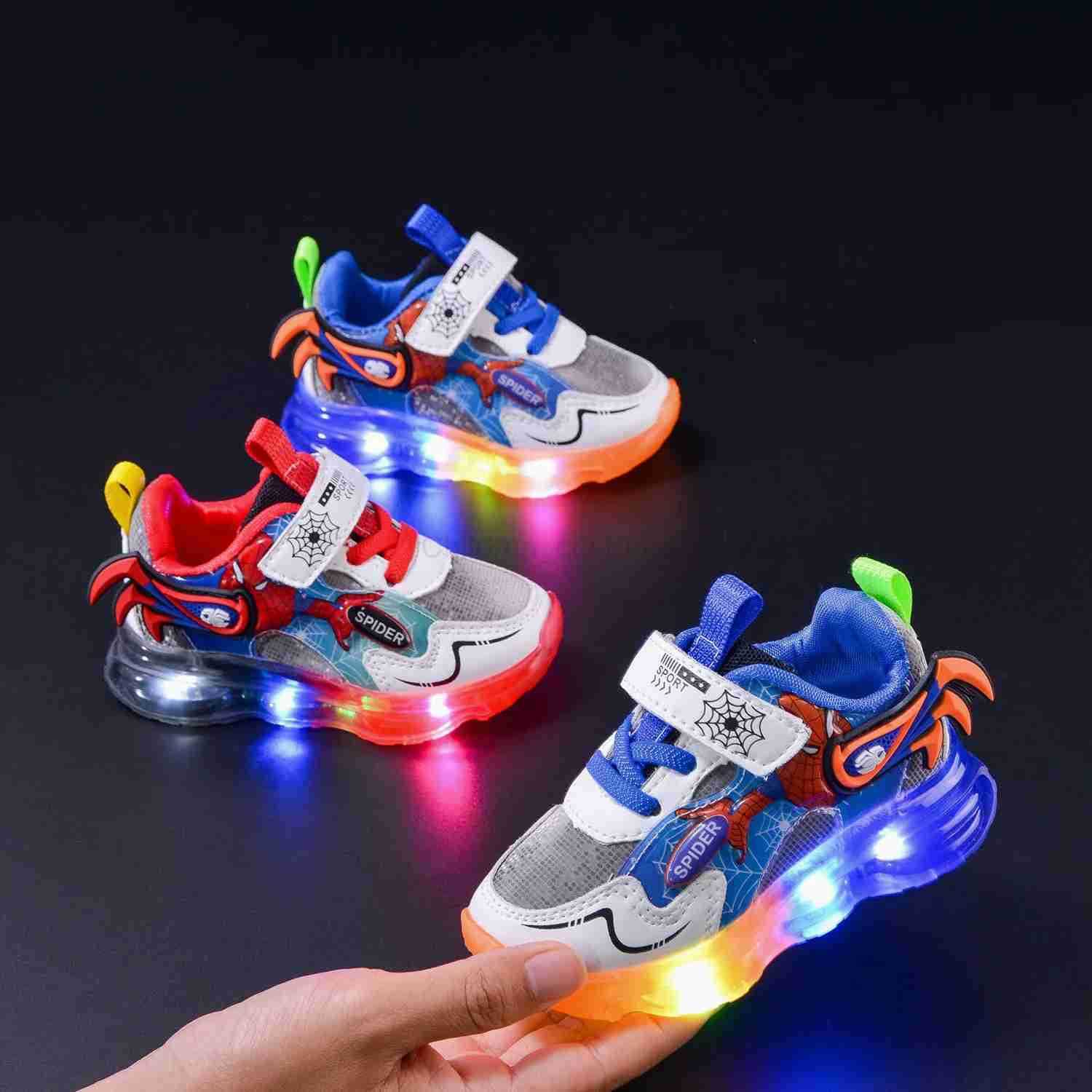 Disney Boys Shoes LED Lights Cartoon Autumn Childrens Sports Shoes Leather Nonslip Childrens Running Shoes Sneaker Size 2130 H251022