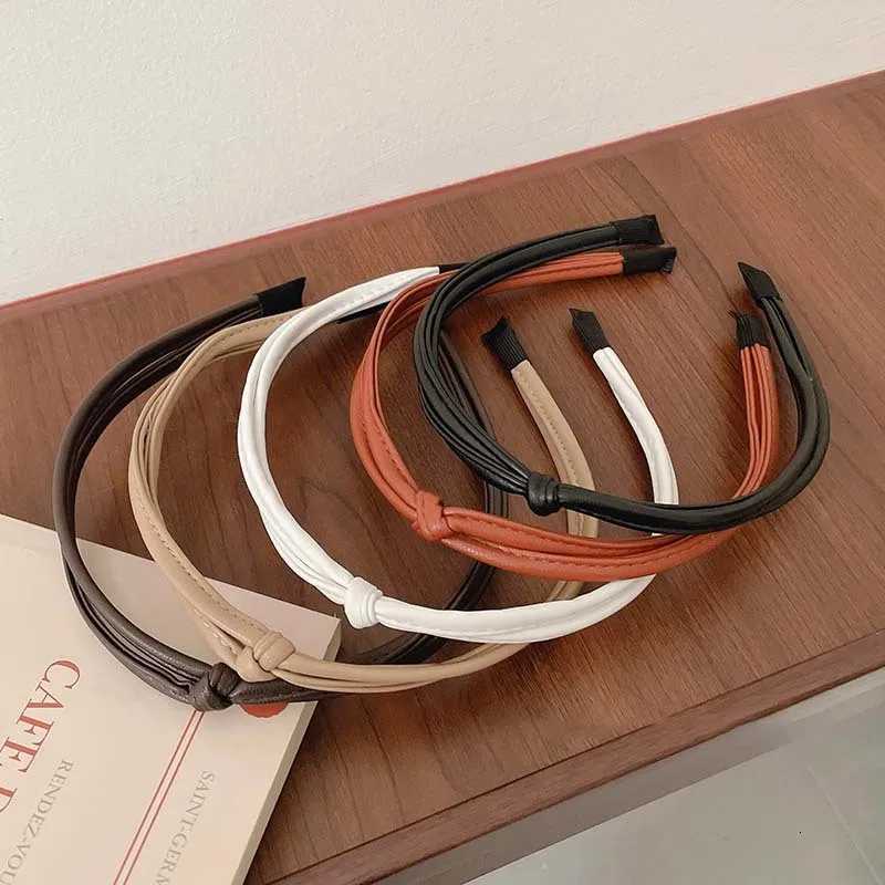 PU Leather Hairbands for Women Cross Knot Wide Side Bow Headband Hair Hoop Nonslip Hair bands Girls Hair Accessories V251022